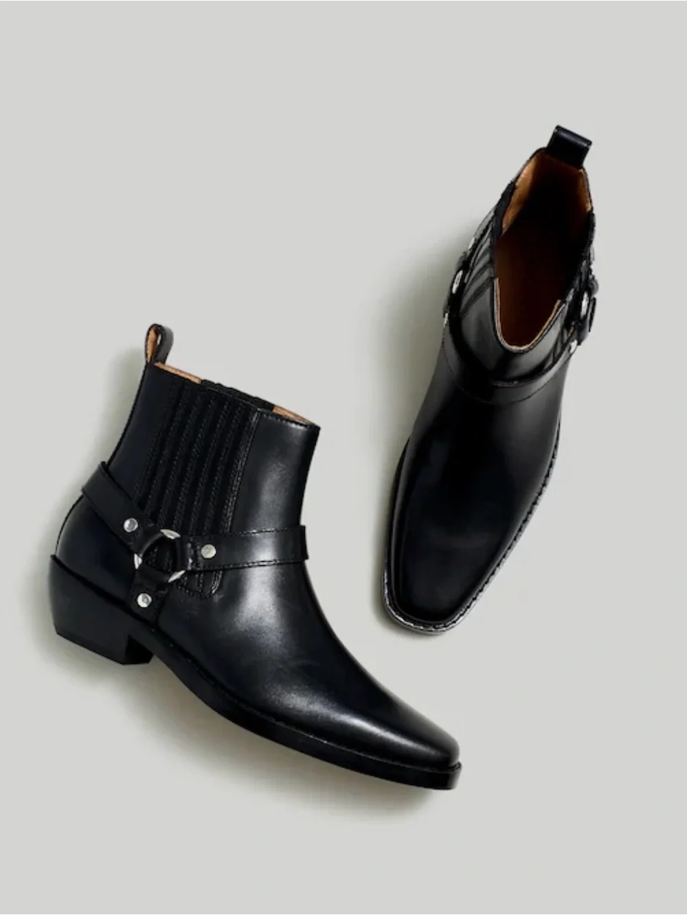 Madewell Western Ankle Black Leather Boots